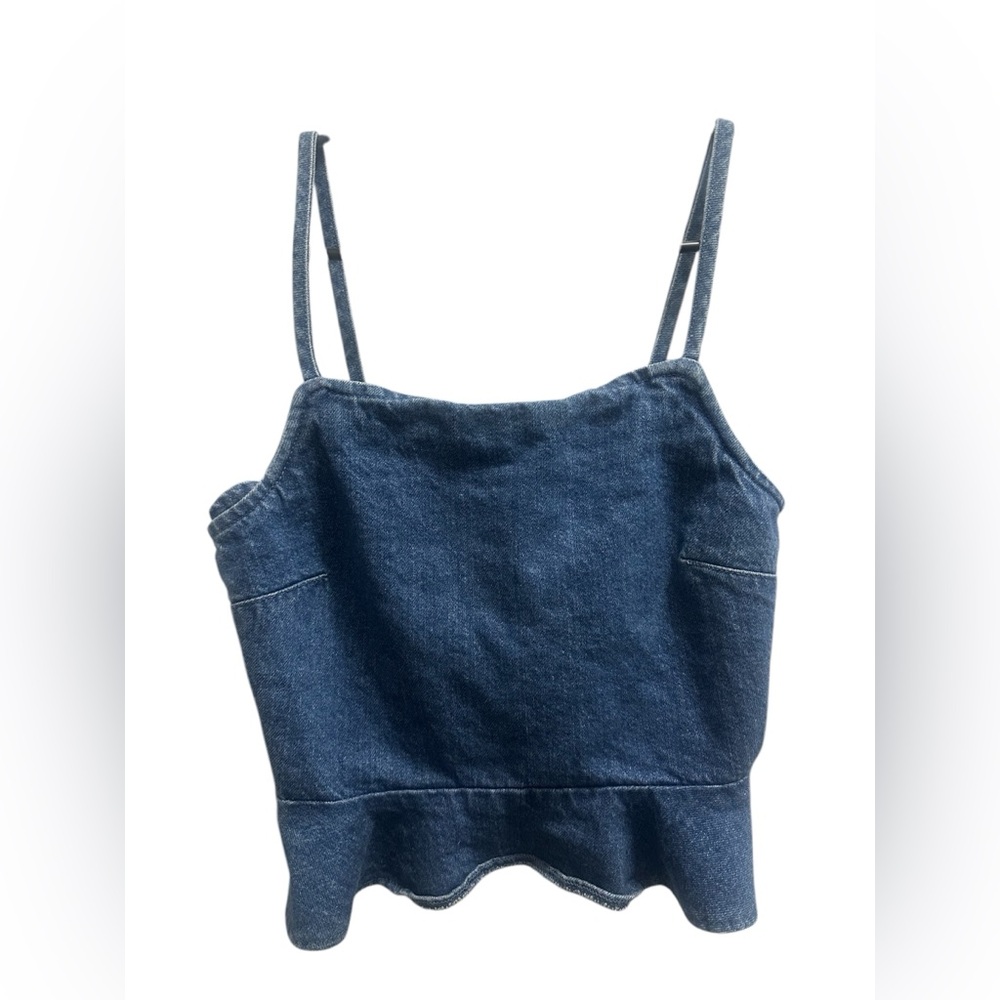 Woman’s cropped American eagle jean smocking shirt